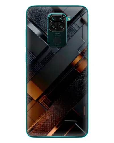 Чехол для Xiaomi Redmi 10X с картинкой «Черные геометрические блоки»