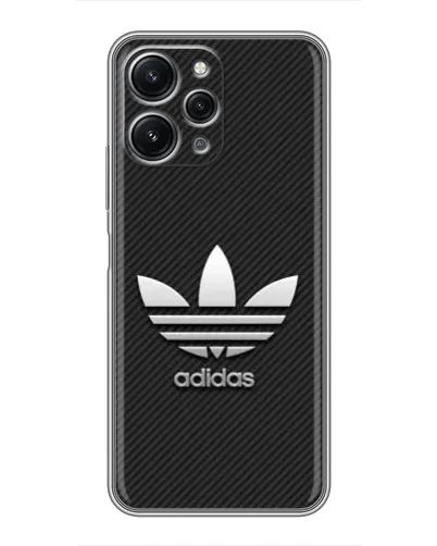 Чехол для Xiaomi Redmi 12 (5G) с картинкой «Adidas Карбоновая текстура»