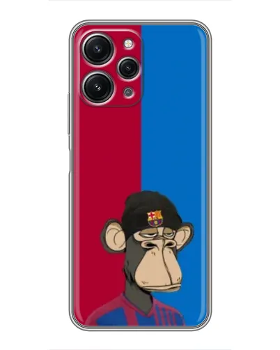 Чехол для Xiaomi Redmi 12 (5G) с картинкой «Bored Ape — фанат Барсы»