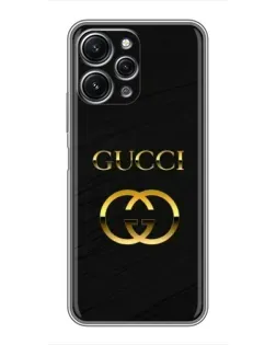Чехол для Xiaomi Redmi 12 (5G) с картинкой «Золотой логотип Gucci»