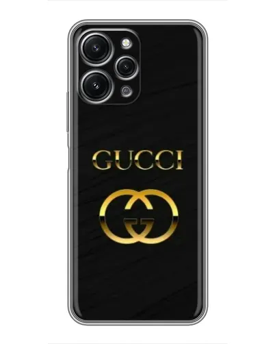 Чехол для Xiaomi Redmi 12 (5G) с картинкой «Золотой логотип Gucci»