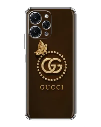 Чехол для Xiaomi Redmi 12 (5G) с картинкой «Gucci — золотая бабочка»