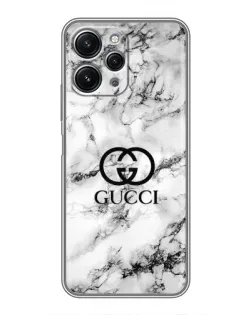Чехол для Xiaomi Redmi 12 (5G) с картинкой «Gucci — мраморный шик»