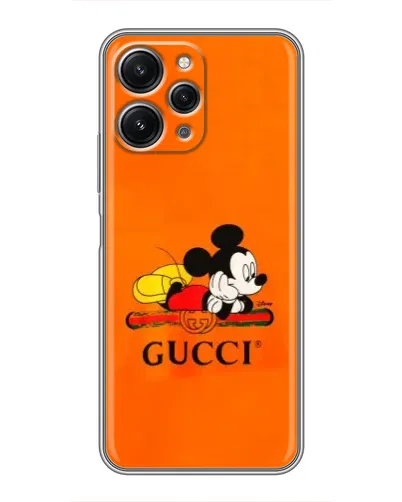 Чехол для Xiaomi Redmi 12 (5G) с картинкой «Микки Маус Gucci — оранж» Чехол для Xiaomi Redmi 12 (5G) с картинкой «Микки Маус Gucci — оранж»