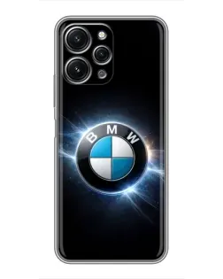 Чехол для Xiaomi Redmi 12 (5G) с картинкой «BMW — неоновое сияние»