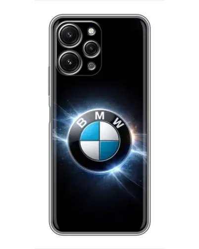 Чехол для Xiaomi Redmi 12 (5G) с картинкой «BMW — неоновое сияние»