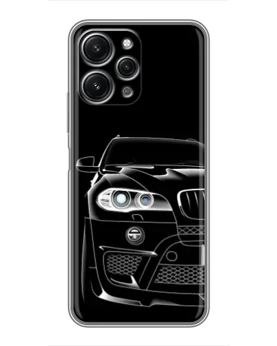 Чехол для Xiaomi Redmi 12 (5G) с картинкой «Темный силуэт BMW»