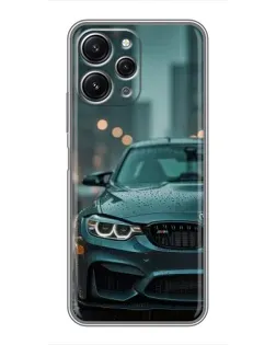 Чехол для Xiaomi Redmi 12 (5G) с картинкой «BMW в огнях города»