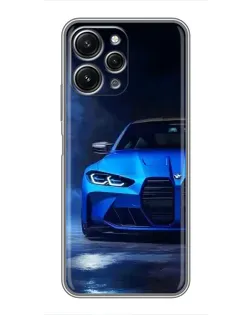 Чехол для Xiaomi Redmi 12 (5G) с картинкой «Голубая BMW M4»
