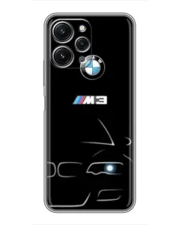 Чехол для Xiaomi Redmi 12 (5G) с картинкой «Минималистичный принт BMW M3»