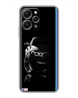 Чехол для Xiaomi Redmi 12 (5G) с картинкой «Силуэт BMW в темноте»