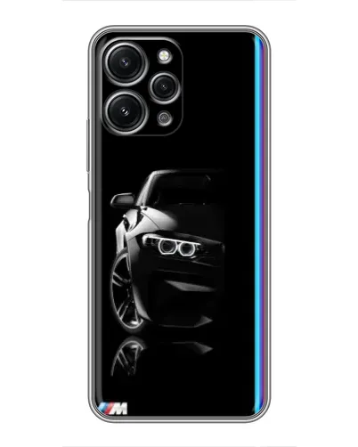 Чехол для Xiaomi Redmi 12 (5G) с картинкой «Силуэт BMW в темноте»