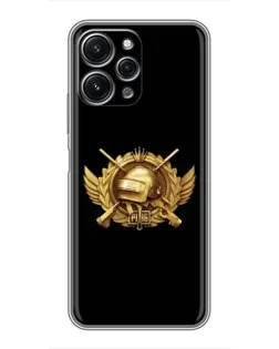 Чехол для Xiaomi Redmi 12 (5G) с картинкой «PUBG — оранжевый градиент»