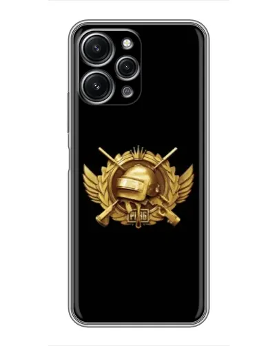 Чехол для Xiaomi Redmi 12 (5G) с картинкой «PUBG — оранжевый градиент»