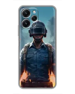 Чехол для Xiaomi Redmi 12 (5G) с картинкой «PUBG — реалистичный герой»