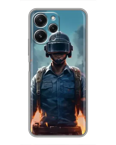 Чехол для Xiaomi Redmi 12 (5G) с картинкой «PUBG — реалистичный герой»