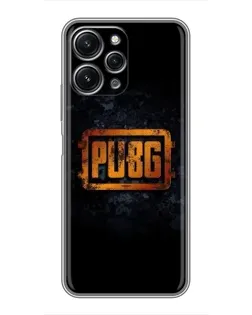 Чехол для Xiaomi Redmi 12 (5G) с картинкой «PUBG — золотой логотип»