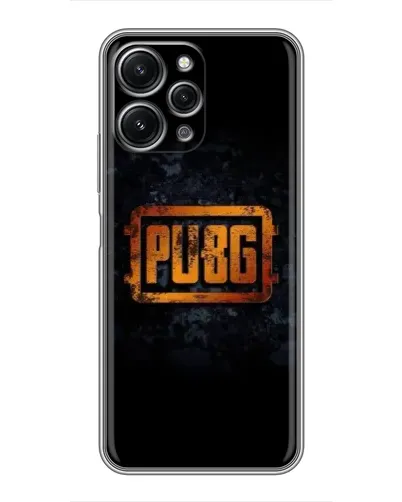 Чехол для Xiaomi Redmi 12 (5G) с картинкой «PUBG — золотой логотип»