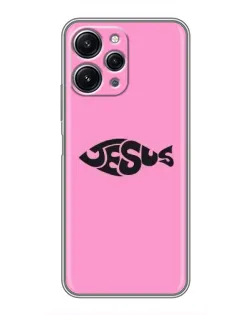 Чехол для Xiaomi Redmi 12 (5G) с картинкой «Розовый символ  Jesus»