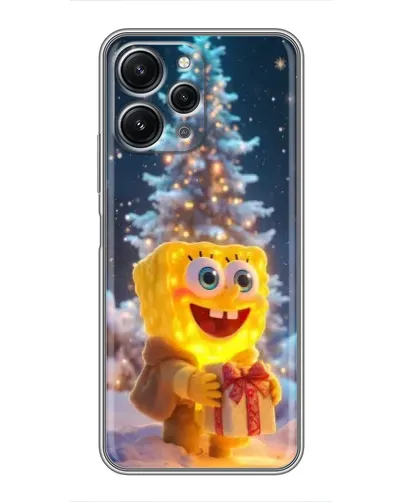 Чехол для Xiaomi Redmi 12 (5G) с картинкой «Рождественский Спанч Боб»