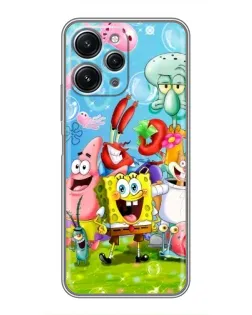 Чехол для Xiaomi Redmi 12 (5G) с картинкой «Губка Боб и друзья» Чехол для Xiaomi Redmi 12 (5G) с картинкой «Губка Боб и друзья»