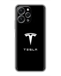 Чехол для Xiaomi Redmi 12 (5G) с картинкой «Tesla White Logo» Чехол для Xiaomi Redmi 12 (5G) с картинкой «Tesla White Logo»