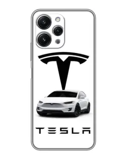 Чехол для Xiaomi Redmi 12 (5G) с картинкой «Tesla White Style» Чехол для Xiaomi Redmi 12 (5G) с картинкой «Tesla White Style»