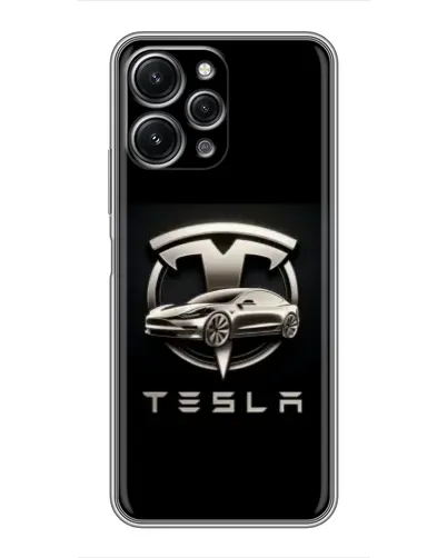 Чехол для Xiaomi Redmi 12 (5G) с картинкой «Tesla — серебристое авто» Чехол для Xiaomi Redmi 12 (5G) с картинкой «Tesla — серебристое авто»