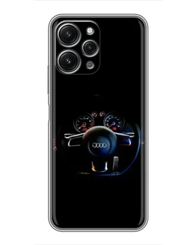 Чехол для Xiaomi Redmi 12 (5G) с картинкой «Салон Audi — руль»