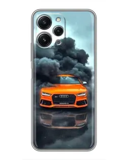 Чехол для Xiaomi Redmi 12 (5G) с картинкой «Audi в облаках дыма»