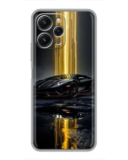 Чехол для Xiaomi Redmi 12 (5G) с картинкой «Ночной Lamborghini драйв»