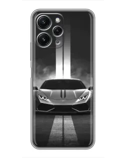 Чехол для Xiaomi Redmi 12 (5G) с картинкой «Lamborghini симметрия дорог»