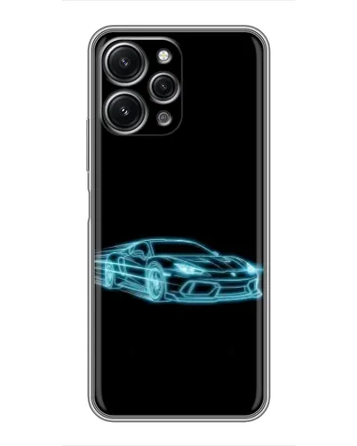 Чехол для Xiaomi Redmi 12 (5G) с картинкой «Неоновый контур Lamborghini»