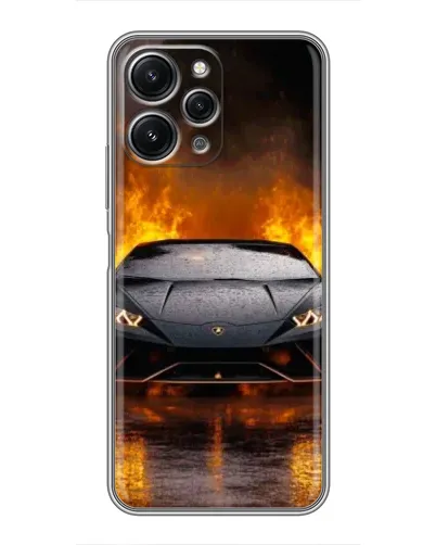 Чехол для Xiaomi Redmi 12 (5G) с картинкой «Lamborghini в огне»
