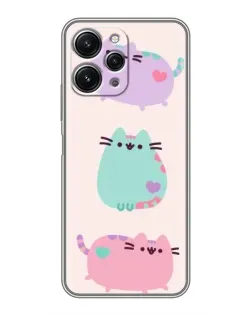 Чехол для Xiaomi Redmi 12 (5G) с картинкой «Pusheen трио»