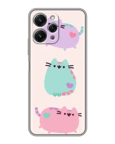 Чехол для Xiaomi Redmi 12 (5G) с картинкой «Pusheen трио»