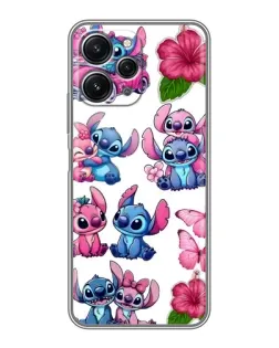 Чехол для Xiaomi Redmi 12 (5G) с картинкой «Стикеры Stitch и Angel»