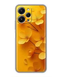 Чехол для Xiaomi Redmi 12 (5G) с картинкой «Золотые лепестки»