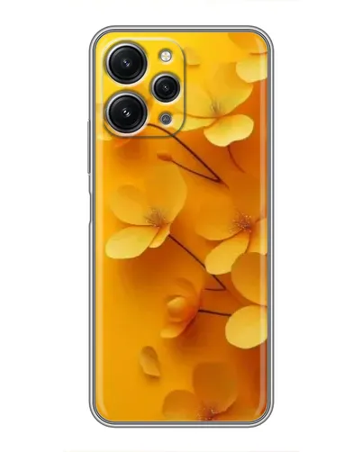 Чехол для Xiaomi Redmi 12 (5G) с картинкой «Золотые лепестки»
