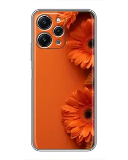 Чехол для Xiaomi Redmi 12 (5G) с картинкой «Оранжевые герберы»