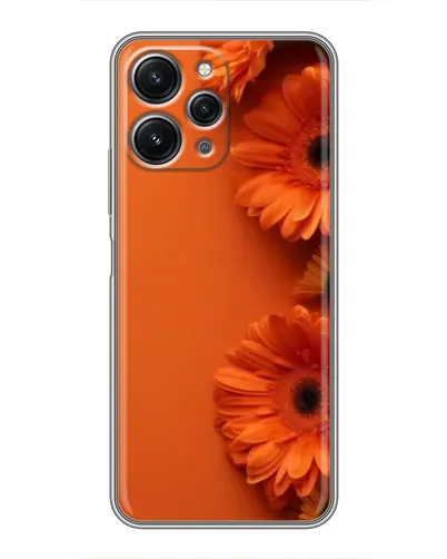 Чехол для Xiaomi Redmi 12 (5G) с картинкой «Оранжевые герберы»
