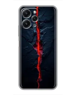 Чехол для Xiaomi Redmi 12 (5G) с картинкой «Kрасная лавовая трещина»