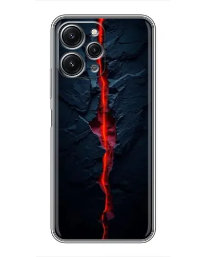 Чехол для Xiaomi Redmi 12 (5G) с картинкой «Kрасная лавовая трещина»