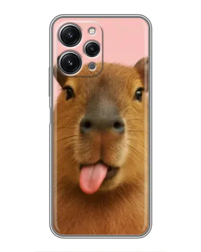 Чехол для Xiaomi Redmi 12 (5G) с картинкой «Капибара с языком»