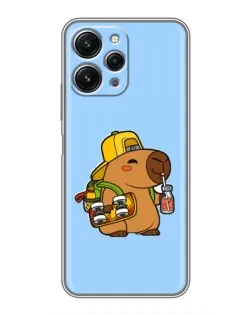 Чехол для Xiaomi Redmi 12 (5G) с картинкой «Капибара на скейте»