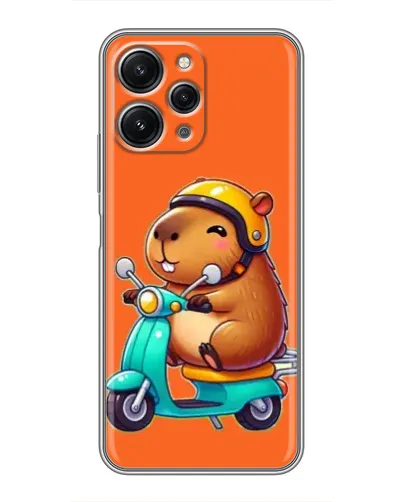Чехол для Xiaomi Redmi 12 (5G) с картинкой «Капибара на скутере»