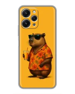 Чехол для Xiaomi Redmi 12 (5G) с картинкой «Капибара на отдыхе»