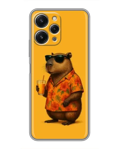 Чехол для Xiaomi Redmi 12 (5G) с картинкой «Капибара на отдыхе»
