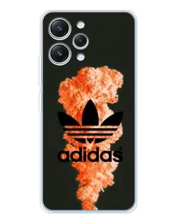 Чехол для Xiaomi Redmi 12 с картинкой «Оранжевый дым Adidas»