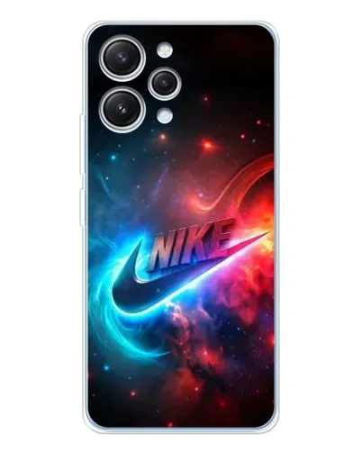 Чехол для Xiaomi Redmi 12 с картинкой «Огненный логотип Nike»